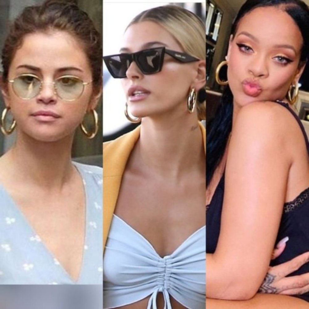 New Large Chunky SILVER simple classic trend hoops - Picture 3 of 13